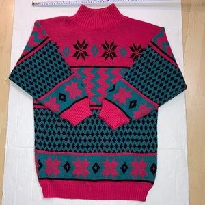 Women’s Knitted Sweater Size Large 100% Acrylic vintage Made in Canada